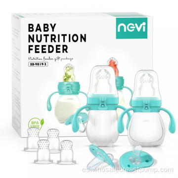 Conjunto de chupete alimentador de nutrición para bebés de silicona de grado alimenticio